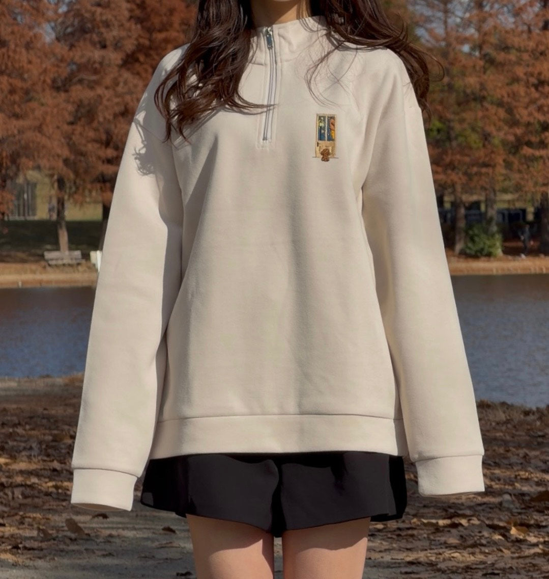 帰りを待つわんこのハーフジップ