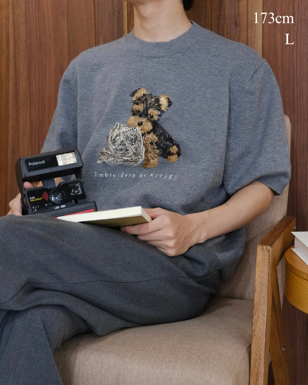 いたずらヨーキーの半袖ニット