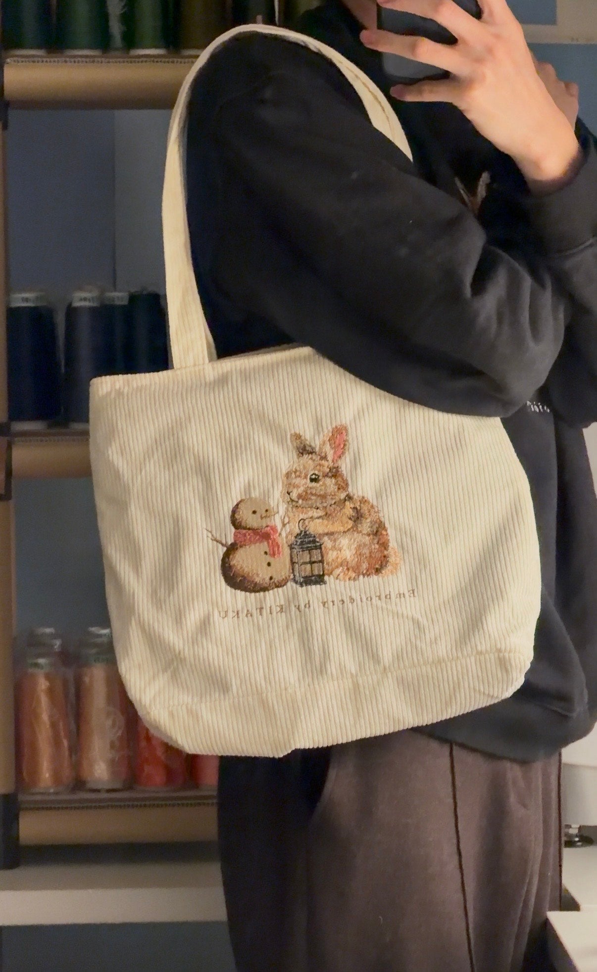 雪うさぎトートバッグ