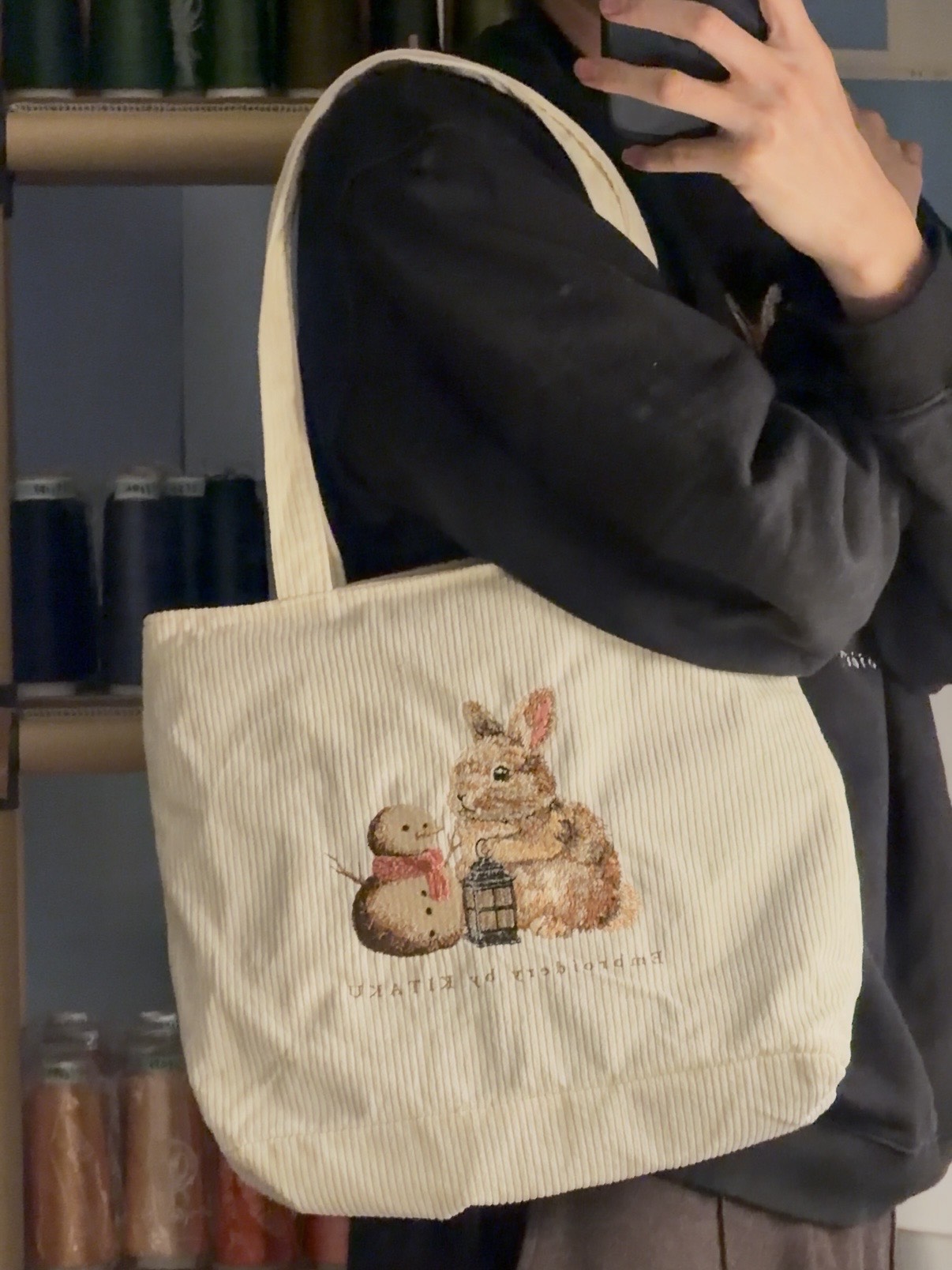 雪うさぎトートバッグ