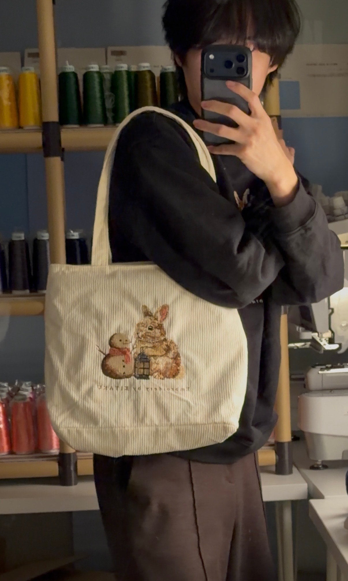 雪うさぎトートバッグ