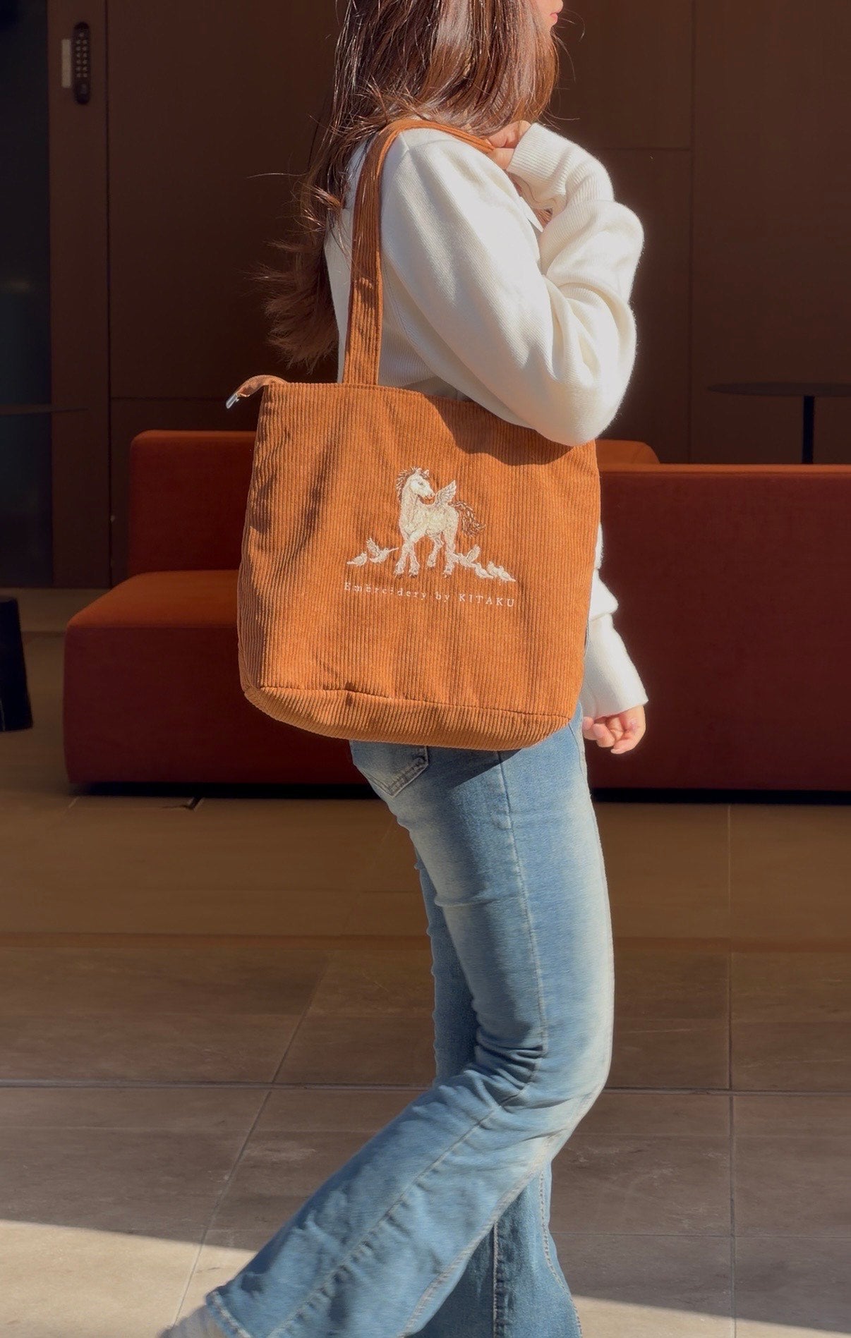 小鳥と白馬のトートバッグ