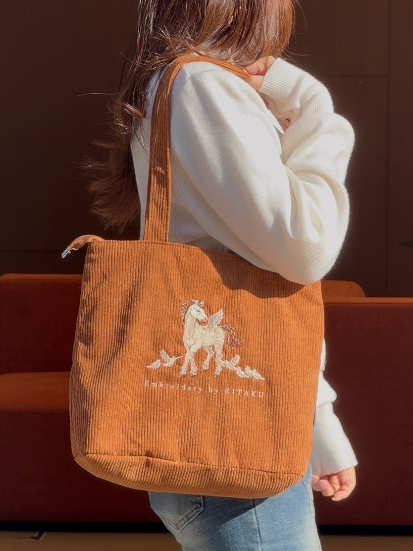 小鳥と白馬のトートバッグ