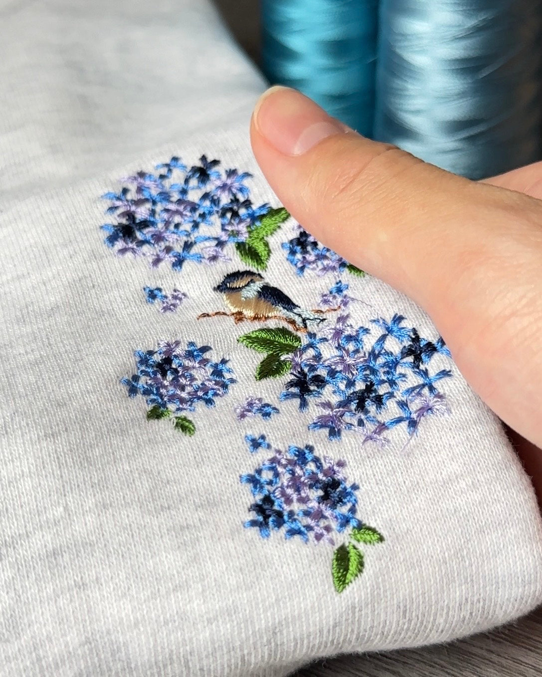 【新作】紫陽花と青い鳥