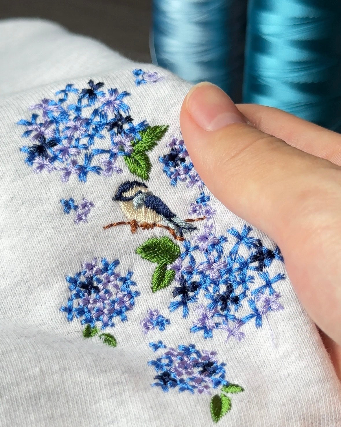 【新作】紫陽花と青い鳥