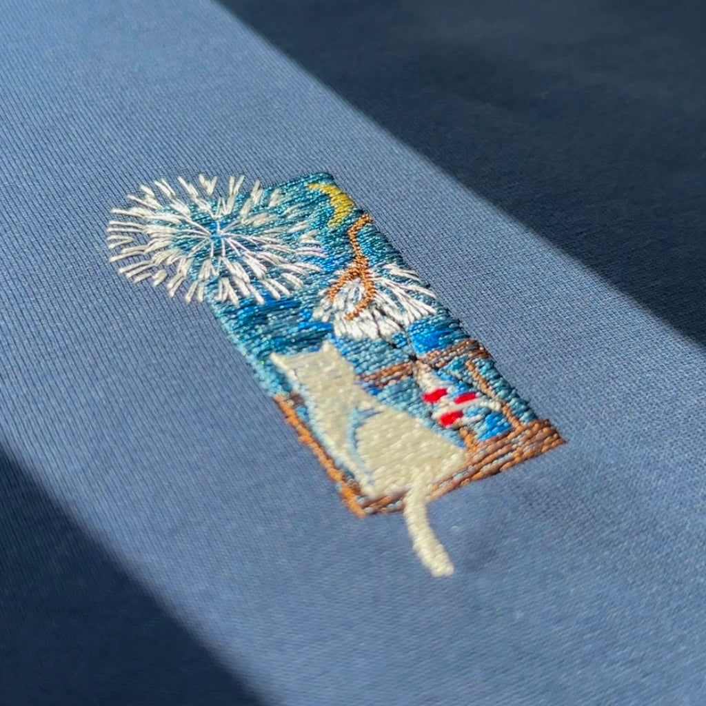 【新作】花火に見惚れる猫