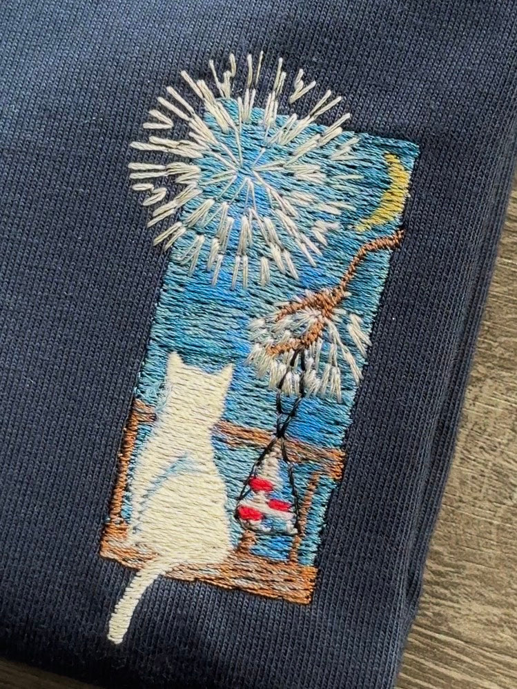 【新作】花火に見惚れる猫