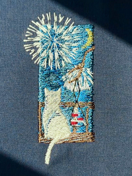 【新作】花火に見惚れる猫