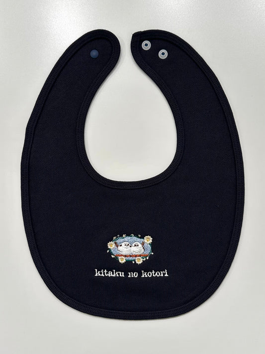 【POPUP受注専用】よだれかけ　シマエナガのひと休み