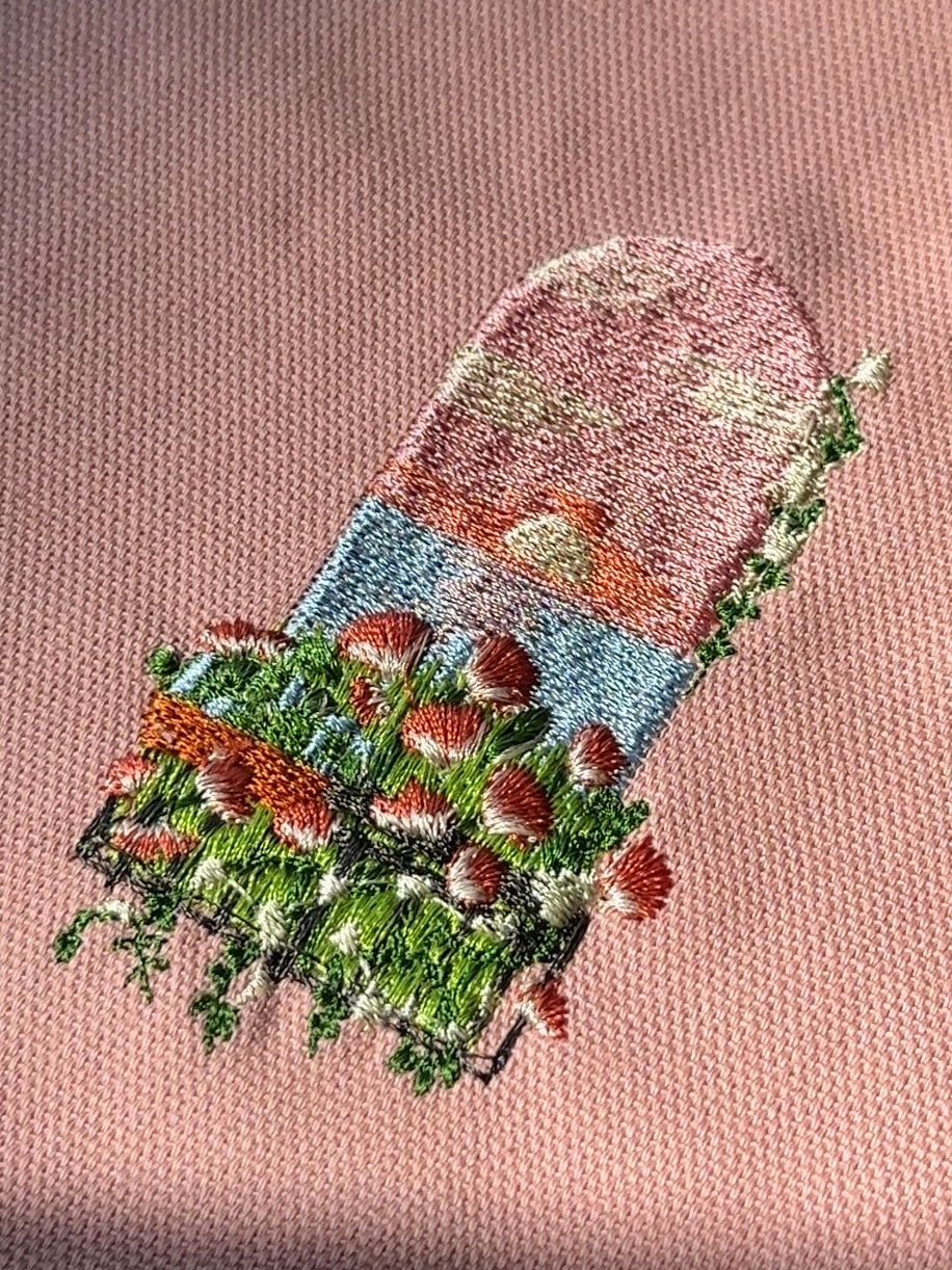 夕日のベランダ